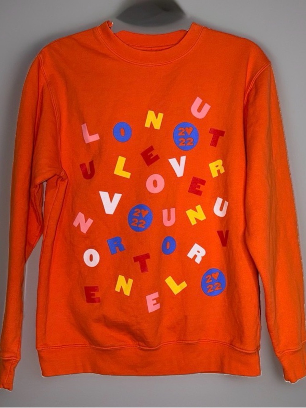 Harry Styles 2022 Love On Tour Love Soup Orange Sweatshirt Crewneck Sz Small EUC